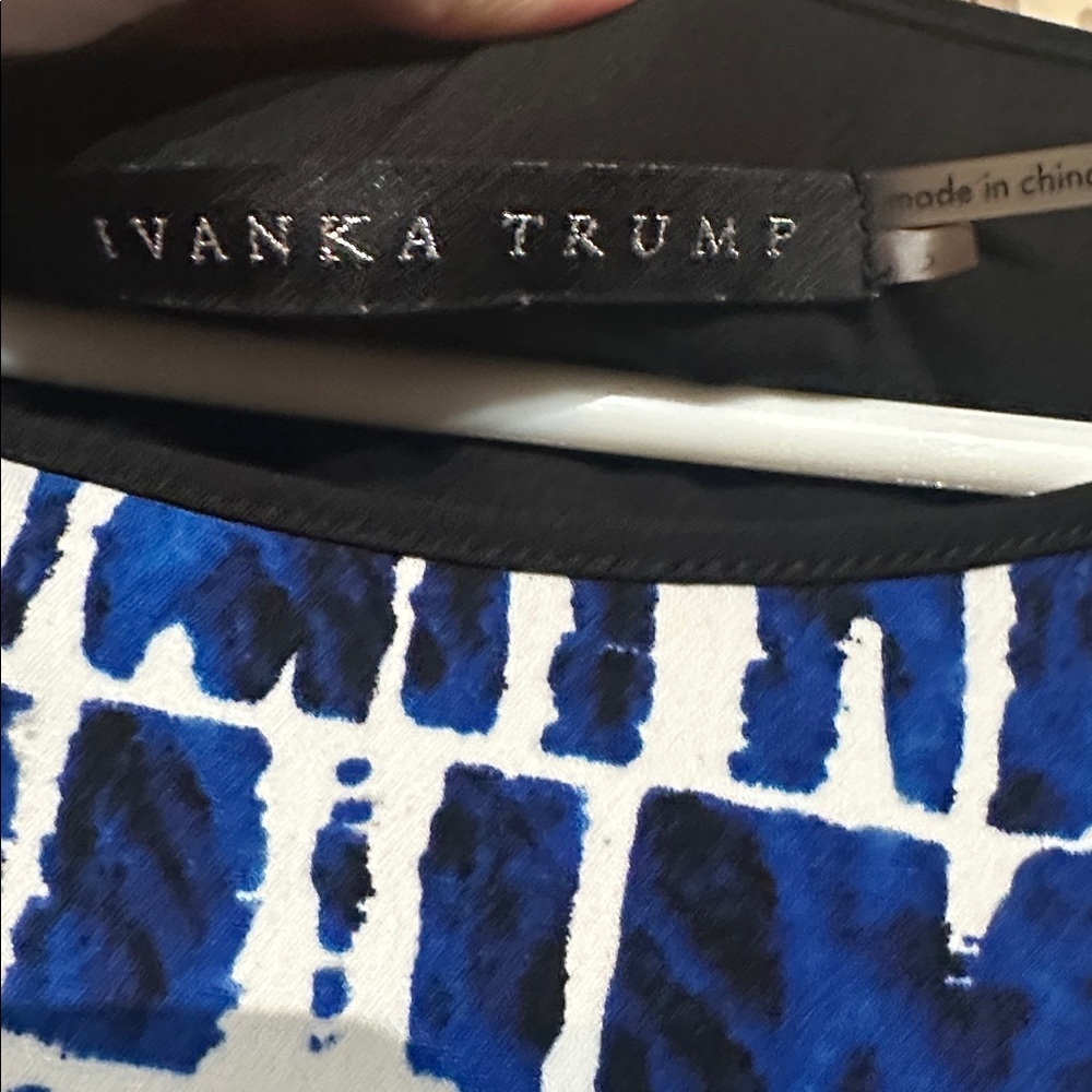 Ivanka Trump Black and Blue Patterned Dress - Picture 2 of 7